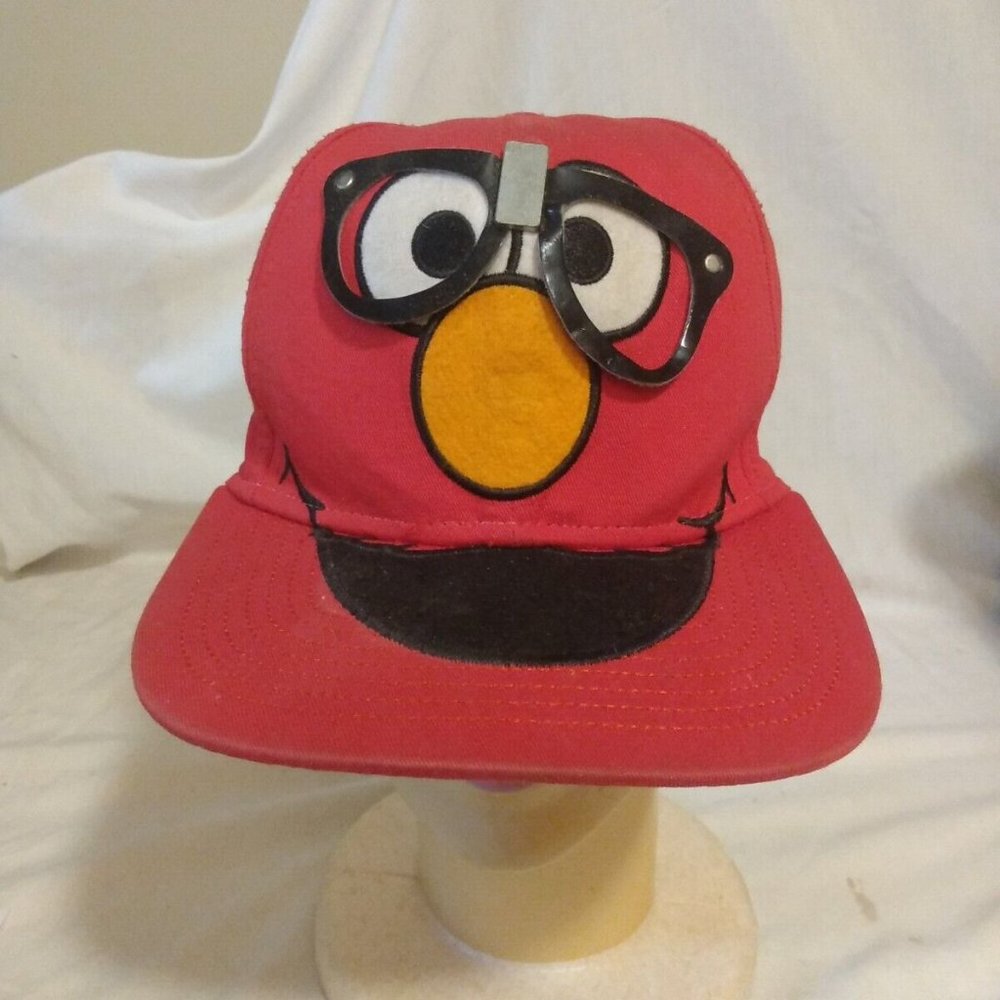 Elmo Face Sesame Street Embroidered Red Baseball Cap Hat  Snapback